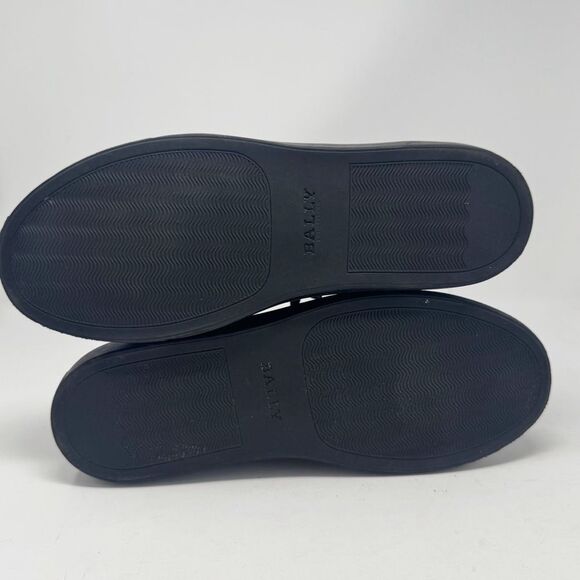 BALLY | Turtle Brown Calf Patent Black High Top Designer Sneakers Men’s Size 8 - Picture 9 of 11